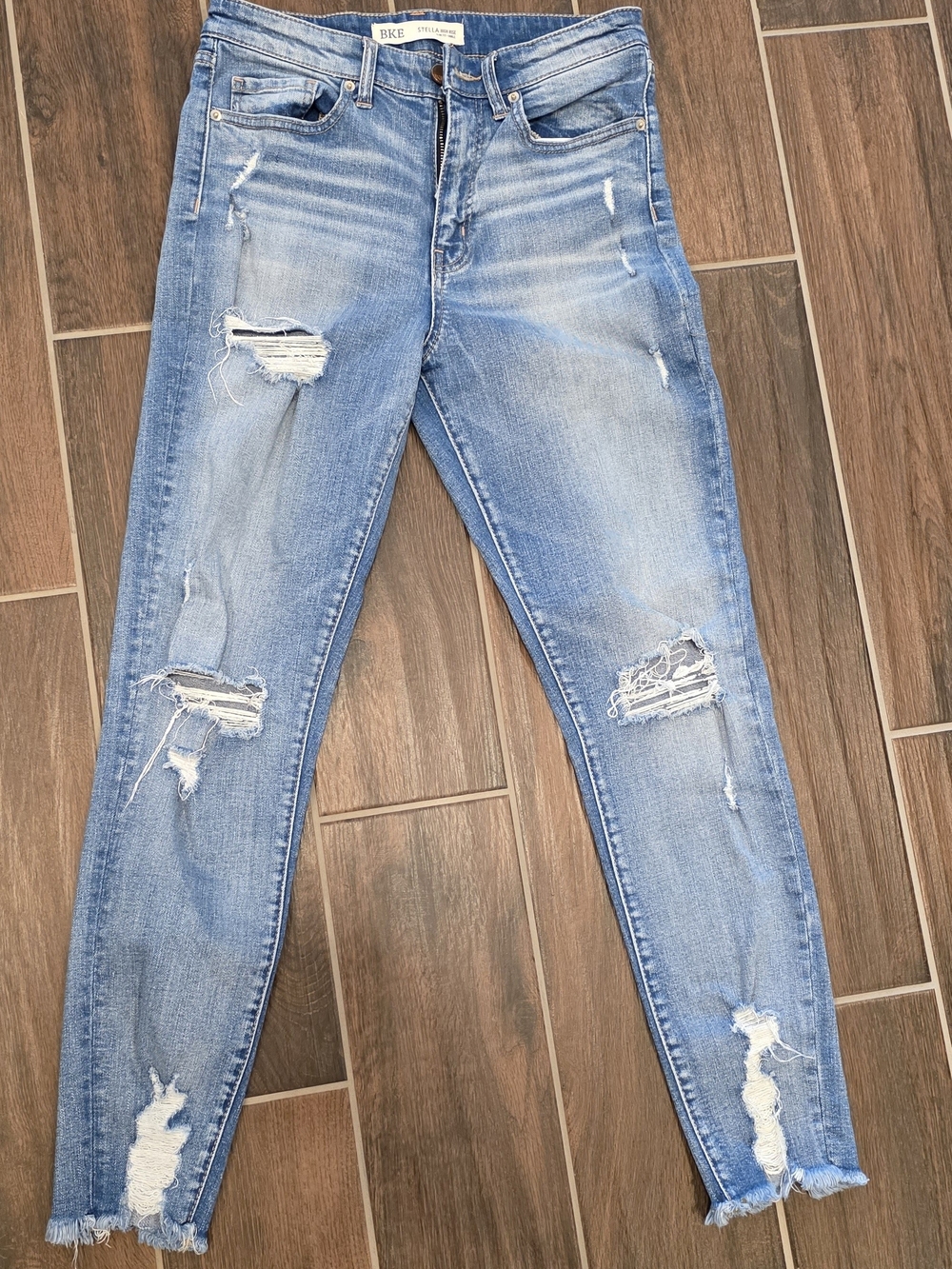 BKE Light Blue Distressed Women's Skinny Jeans